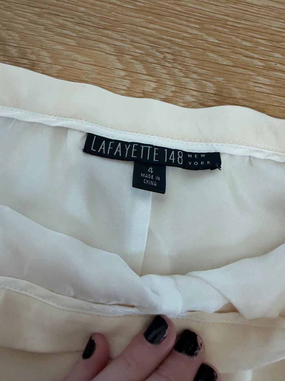 Lafayette 148 • Cream Silk Pants - Picture 5 of 10